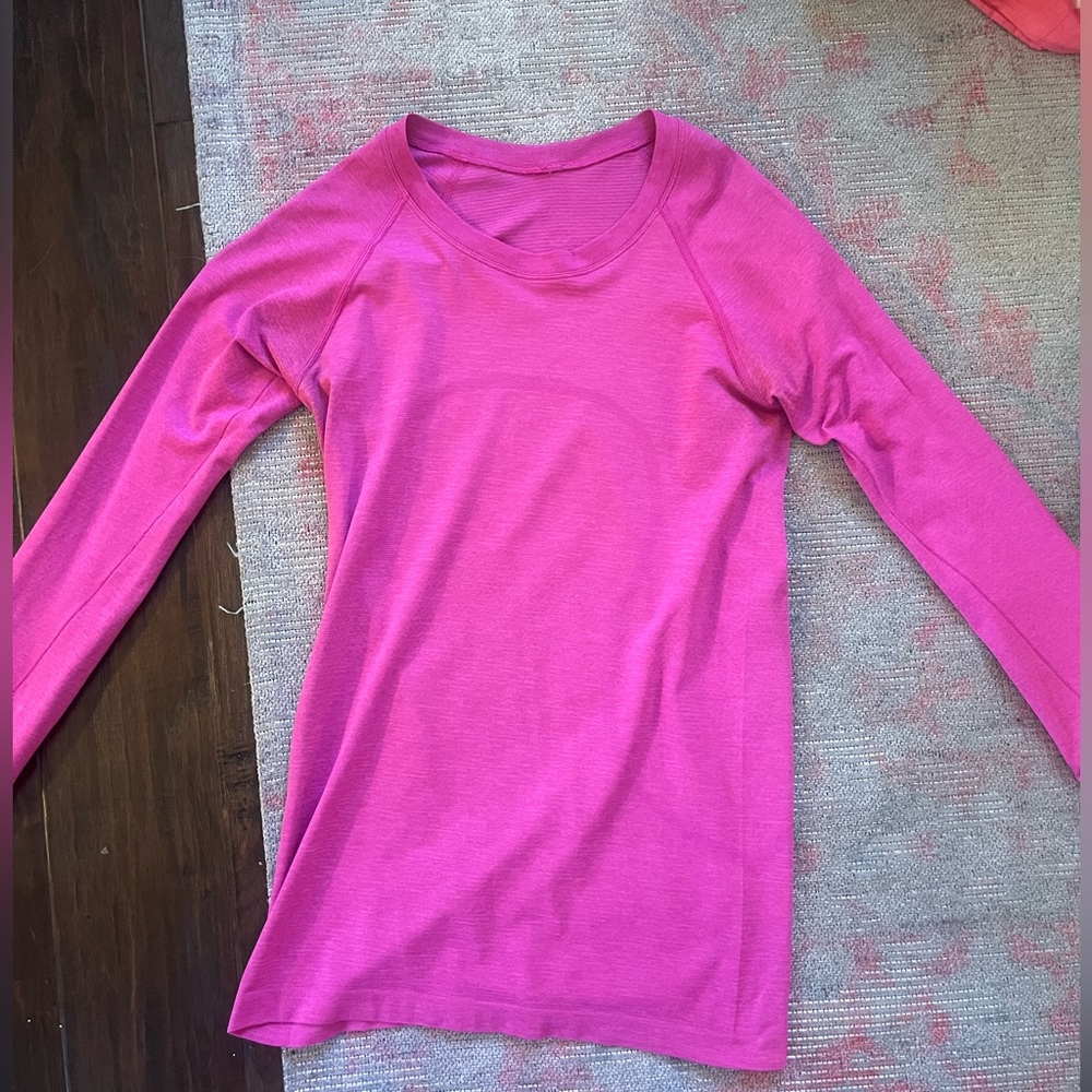 Lululemon pow pink long sleeve swiftly tech